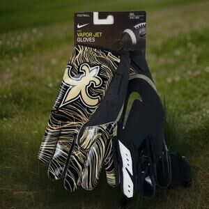 Nike Vapor Jet Football Receiver Gloves New Orleans Saints PGF680 Mens 3XL NEW